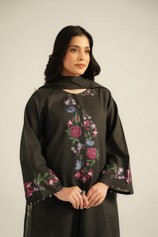 3 Piece Printed Slub Khaddar Printed Suit (CP0360)