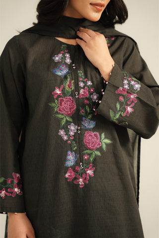 3 Piece Printed Slub Khaddar Printed Suit (CP0360)