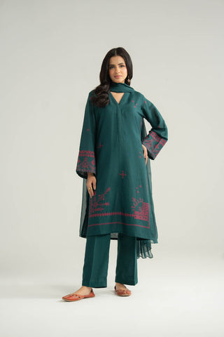 3 Piece Cotton Karandi Embroidered Suit (CP0367)