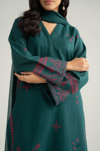 3 Piece Cotton Karandi Embroidered Suit (CP0367)