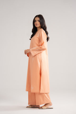 2 Piece Strip Cotton Embroidered Suit (CP0437)