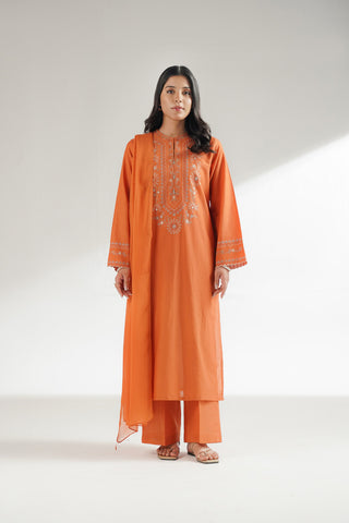 3 Piece Dobby Cotton Embroidered Suit (CP0477)