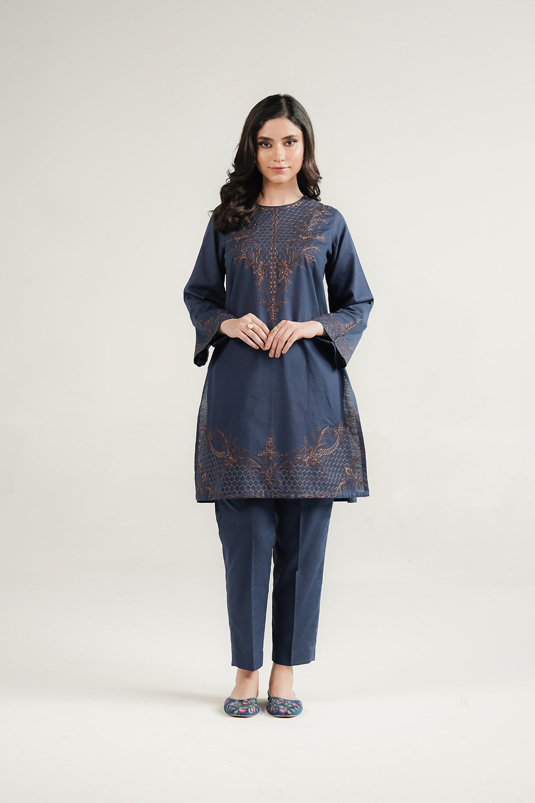 2 Piece Slub Khaddar Embroidered Suit (CP0536)