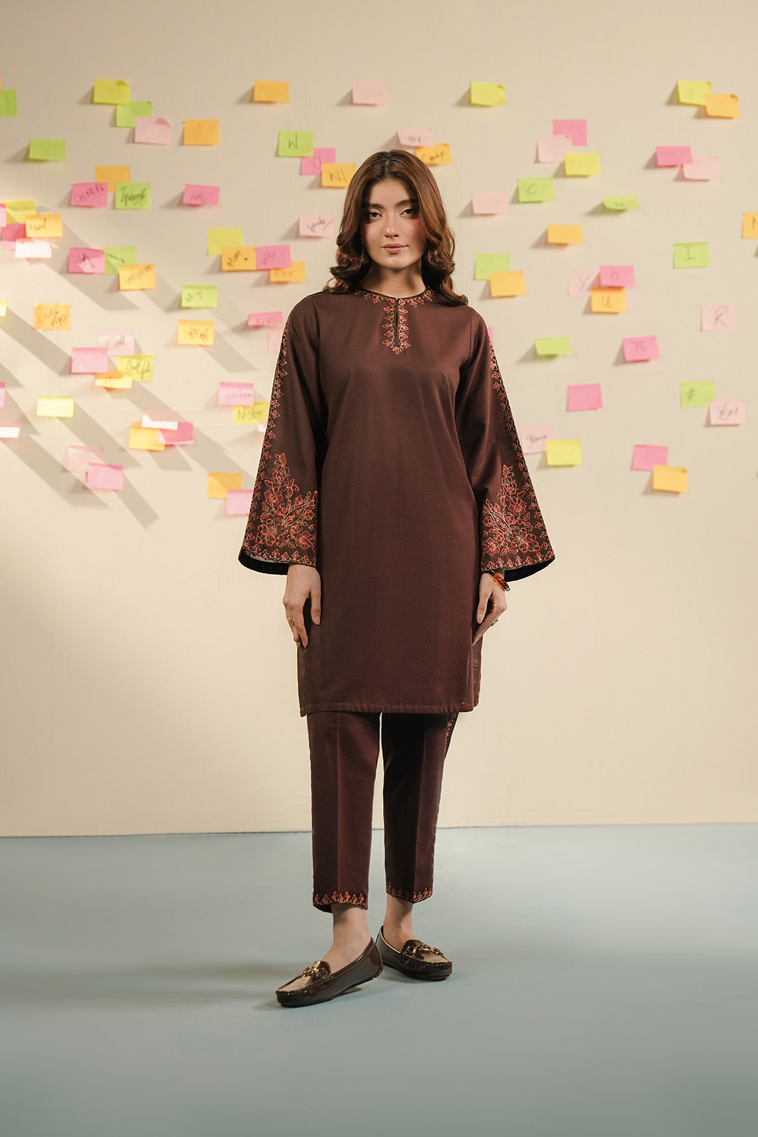2 Piece Slub Khaddar Embroidered Suit (CP0547)