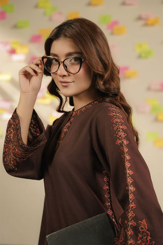 2 Piece Slub Khaddar Embroidered Suit (CP0547)
