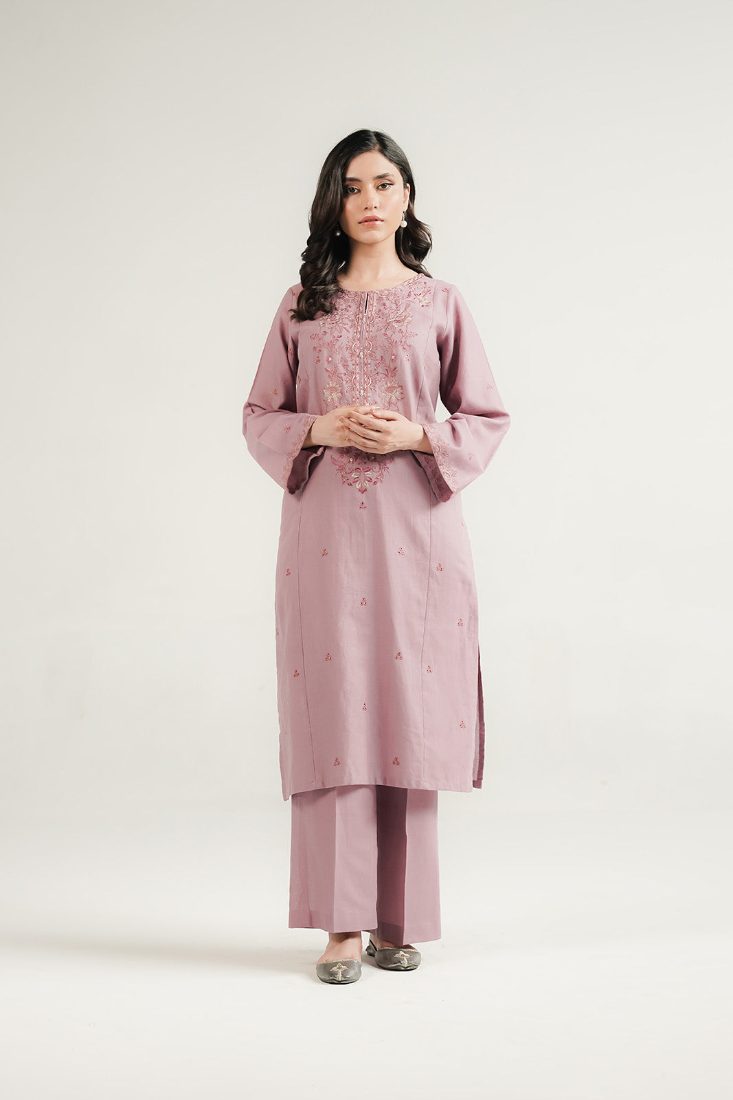 2 Piece Slub Khaddar Embroidered Suit (CP0554)
