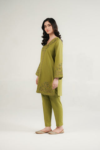 2 Piece Slub Khaddar Embroidered Suit (CP0557)
