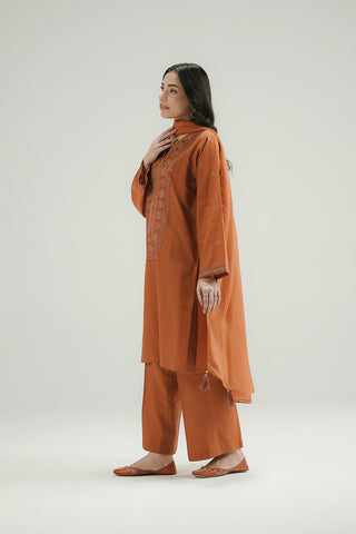 3 Piece Slub Khaddar Embroidered Suit (CP0581)