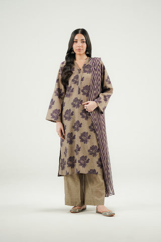 3 Piece Printed Slub Khaddar Printed Suit (CP0591)