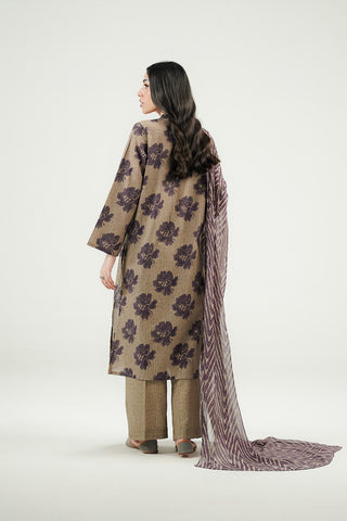 3 Piece Printed Slub Khaddar Printed Suit (CP0591)