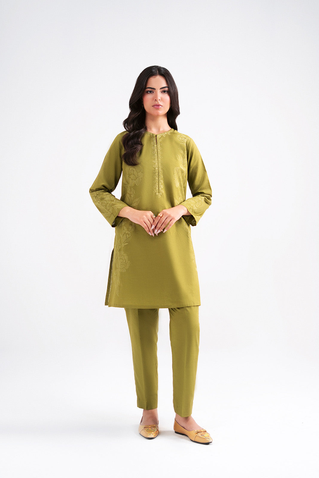 2 Piece Slub Khaddar Embroidered Suit (CP0598)