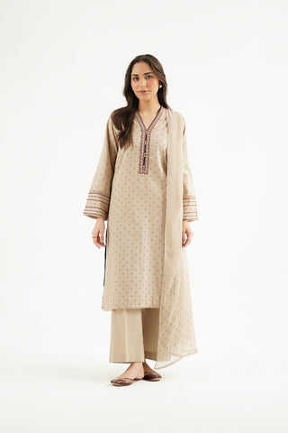 3 Piece Printed Slub Khaddar Printed Suit (CP0600)