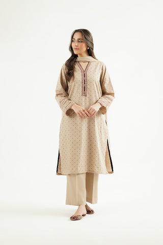 3 Piece Printed Slub Khaddar Printed Suit (CP0600)