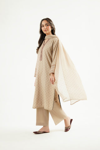 3 Piece Printed Slub Khaddar Printed Suit (CP0600)