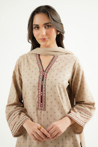 3 Piece Printed Slub Khaddar Printed Suit (CP0600)