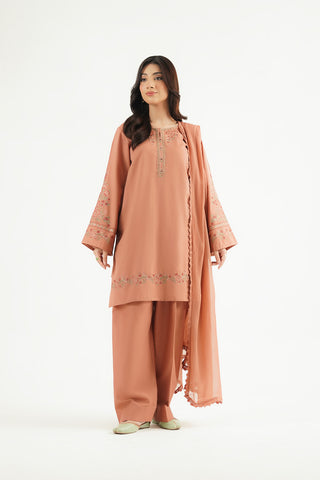 3 Piece Slub Khaddar Embroidered Suit (CP0611)
