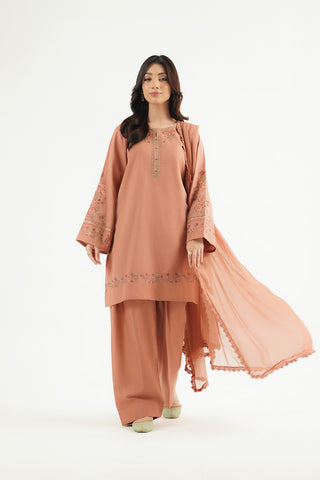 3 Piece Slub Khaddar Embroidered Suit (CP0611)