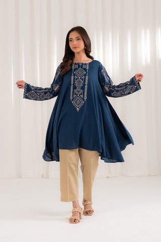 1 Piece Linen Viscose Embroidered Shirt (CS0073)