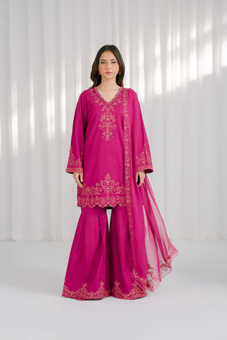 3 Piece Self Jacquard Embroidered Suit (CS0111)
