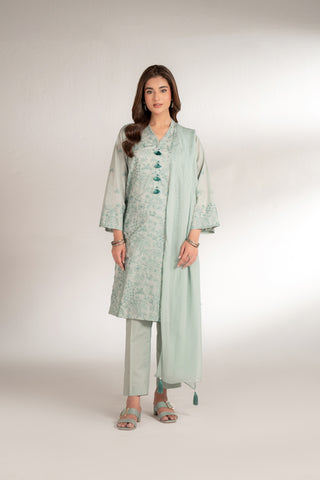 3 Piece Lawn Embroidered Suit (CS0128)