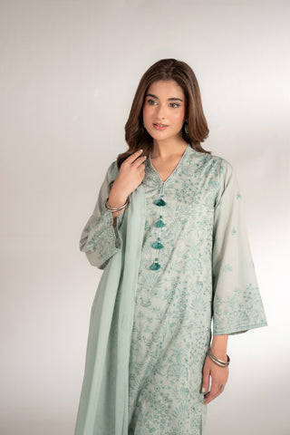 3 Piece Lawn Embroidered Suit (CS0128)