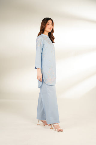 2 Piece Self Jacquard Embroidered Suit (CS0136)