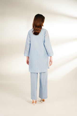 2 Piece Self Jacquard Embroidered Suit (CS0136)