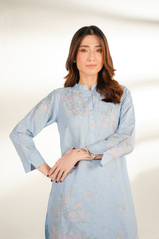 2 Piece Self Jacquard Embroidered Suit (CS0136)