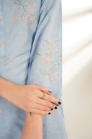 2 Piece Self Jacquard Embroidered Suit (CS0136)