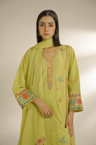 3 Piece Lawn Embroidered Suit (CS0189)