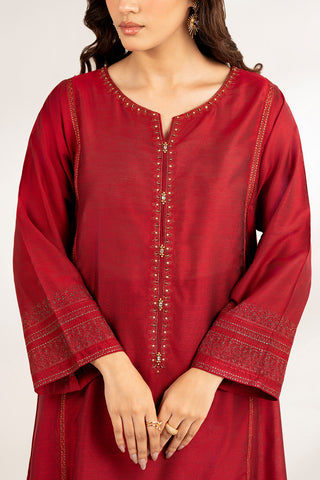 3 Piece Cotton Silk Staple Embroidered Suit (CS0194)