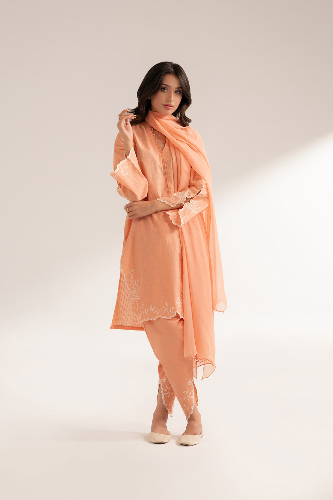 3 Piece Self Jacquard Embroidered (CS0267)
