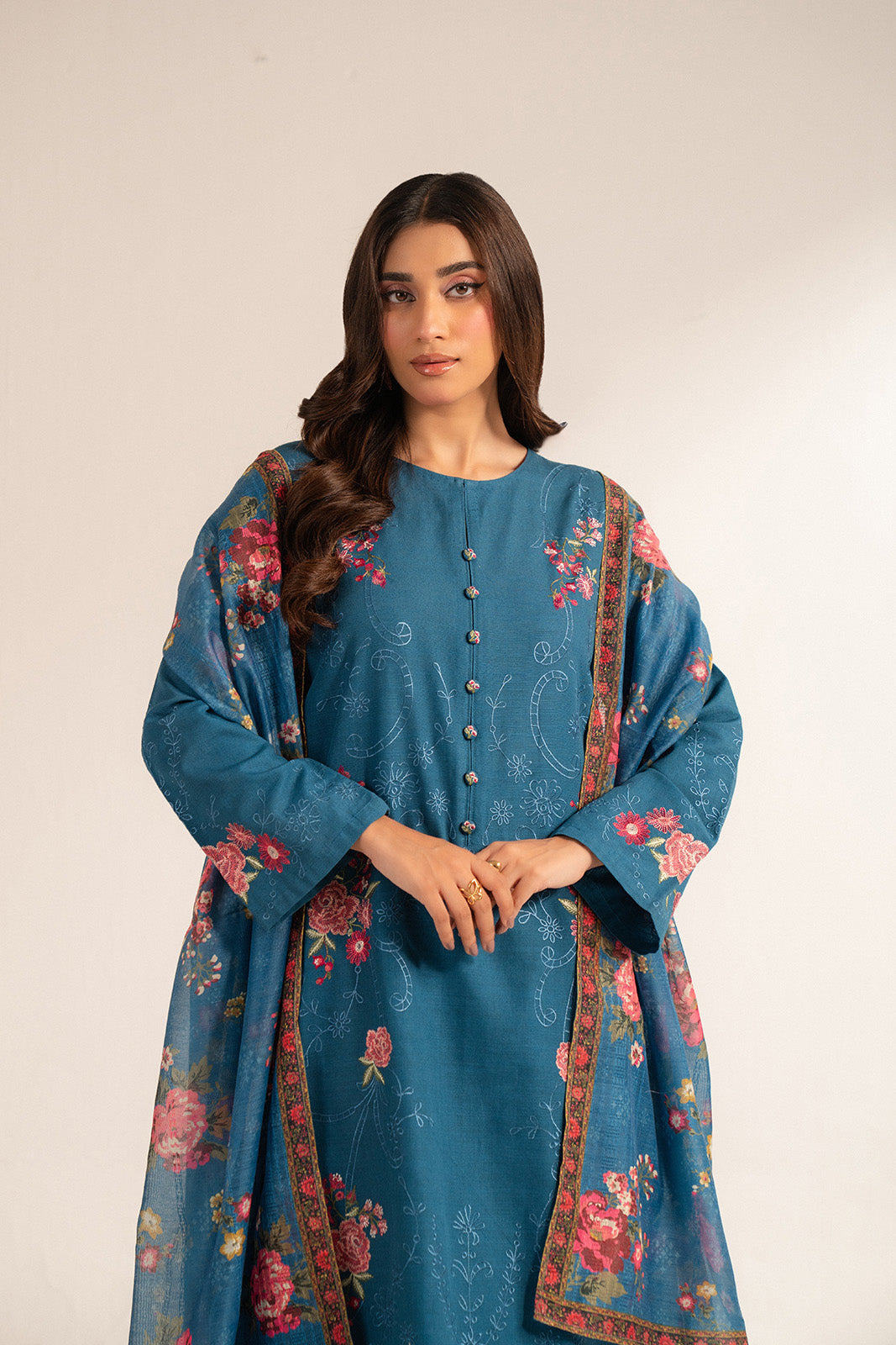 3 Piece Slub Khaddar Embroidered (CS0274)