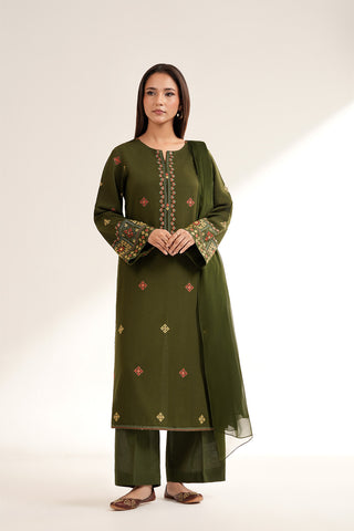 3 Piece Lawn Karandi Embroidered Suit (CS0275)