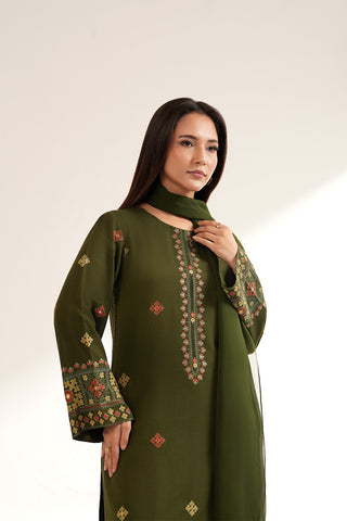 3 Piece Lawn Karandi Embroidered Suit (CS0275)
