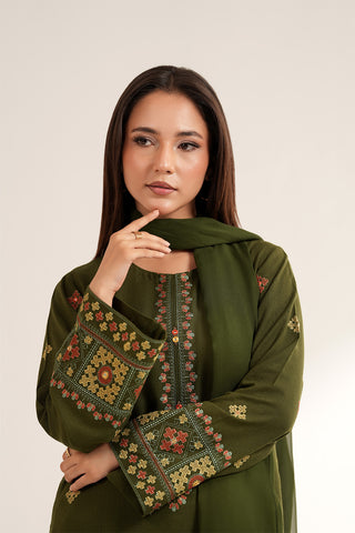 3 Piece Lawn Karandi Embroidered Suit (CS0275)