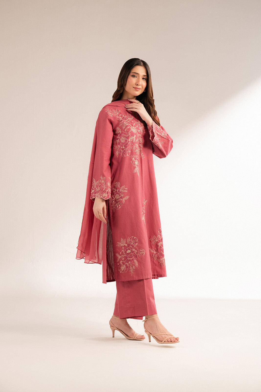 3 Piece Slub Khaddar Embroidered (CS0278)