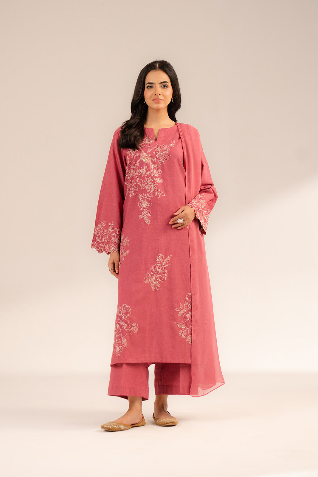 3 Piece Slub Khaddar Embroidered (CS0278)