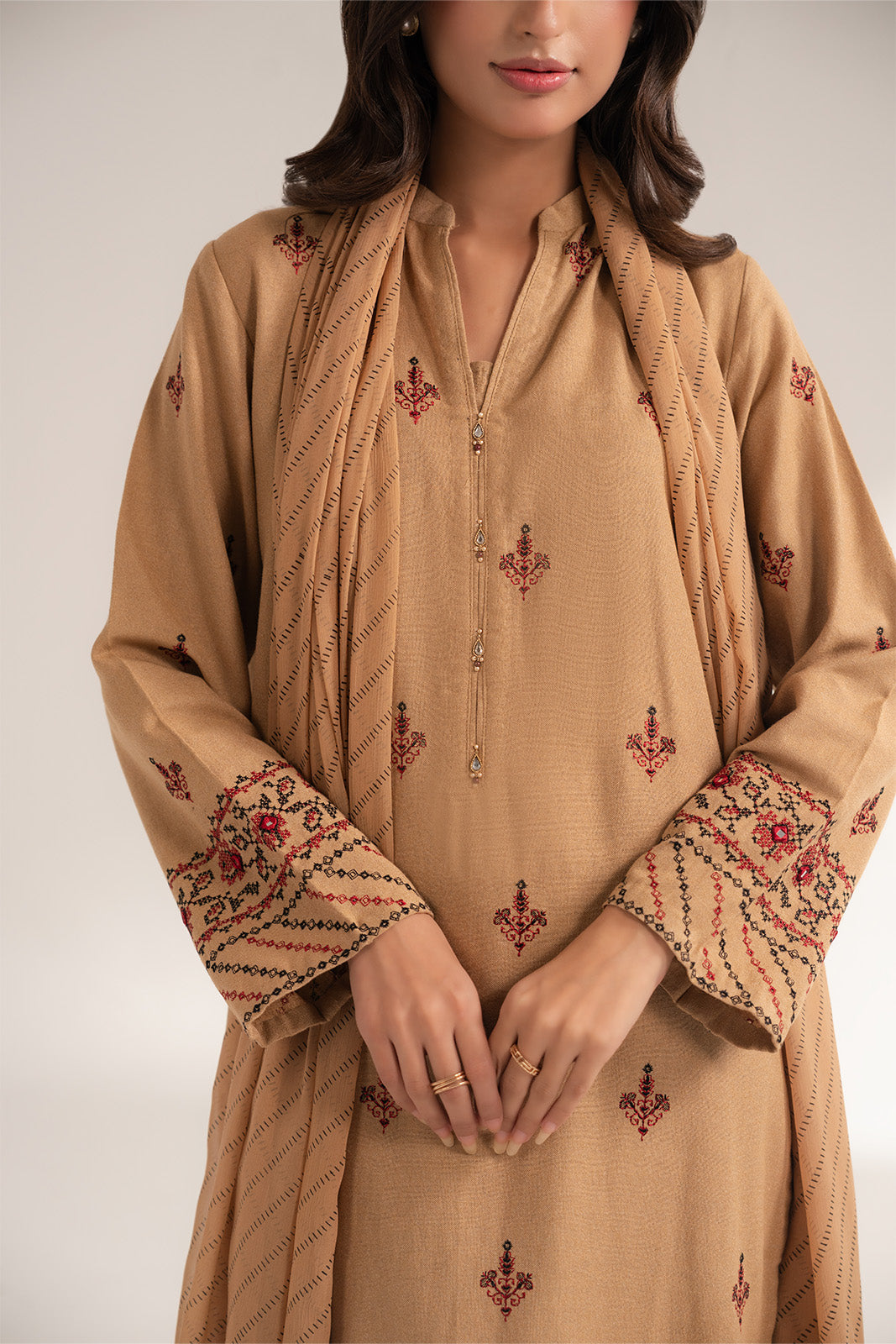 3 Piece Cotton Karandi Embroidered (CS0283)