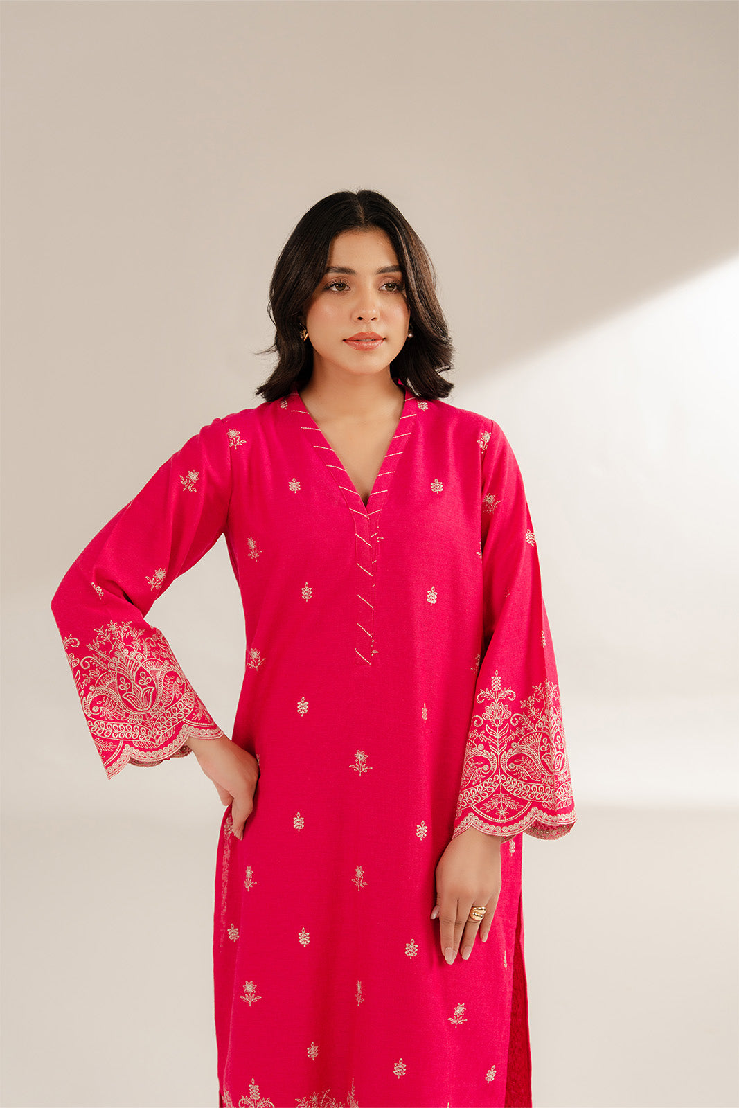2 Piece Cotton Karandi Embroidered Suit (CS0287)