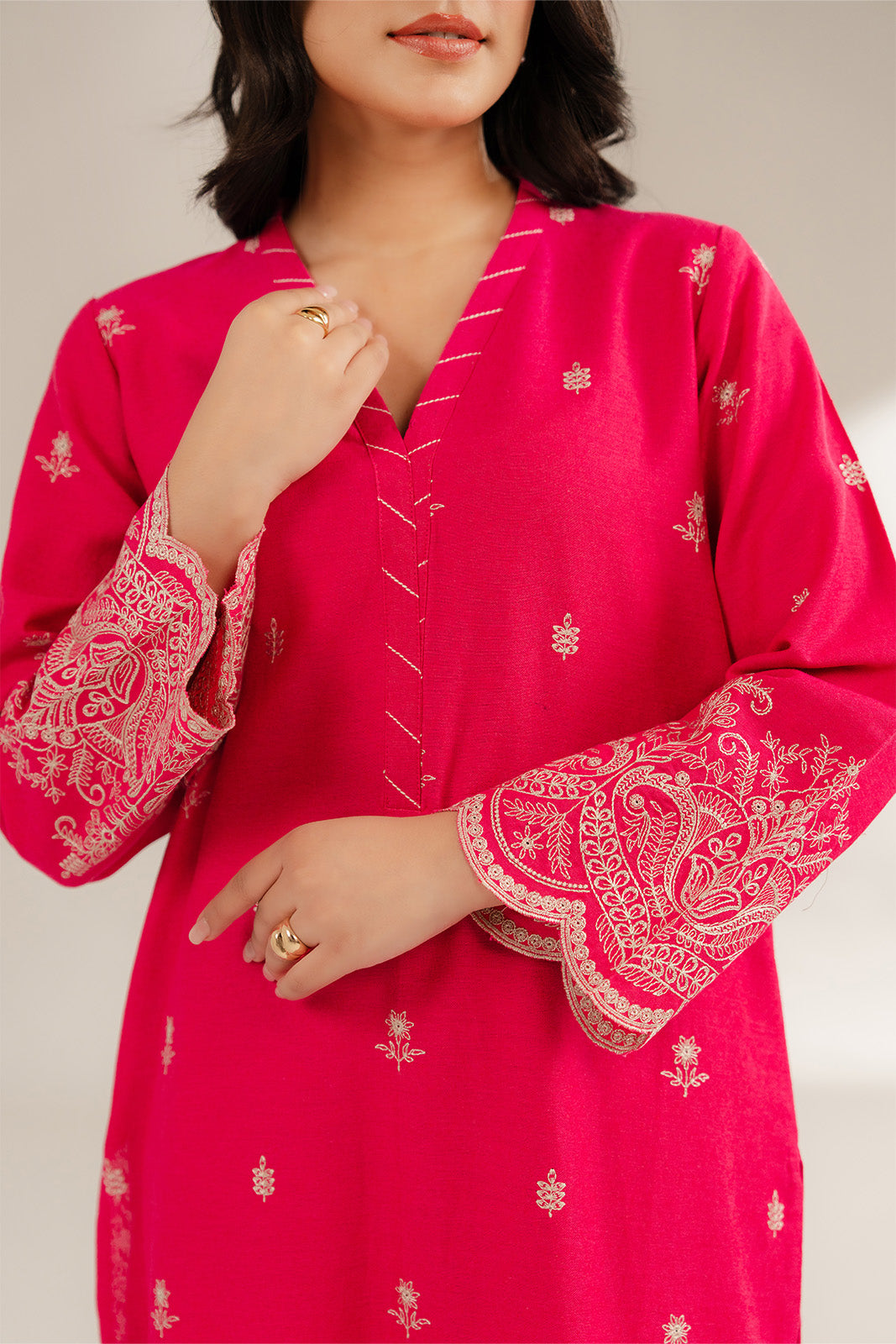 2 Piece Cotton Karandi Embroidered Suit (CS0287)
