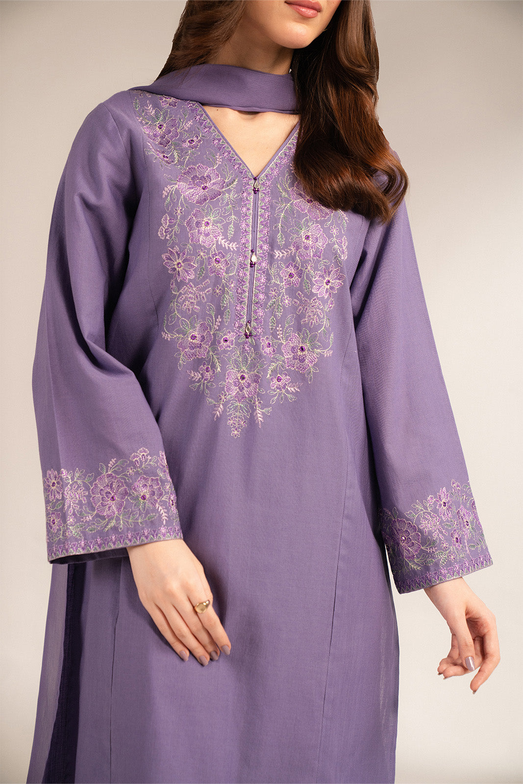 3 Piece Slub Khaddar Embroidered (CS0288)