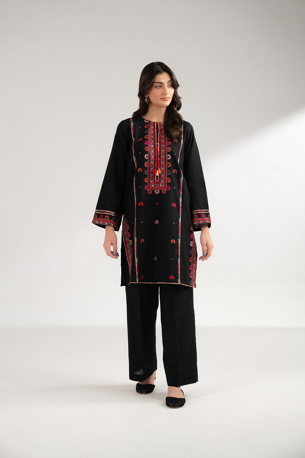 1 Piece Slub Khaddar Embroidered Shirts (CS0292)