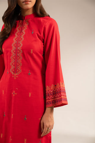 2 Piece Slub Khaddar Embroidered Suit (CS0293)