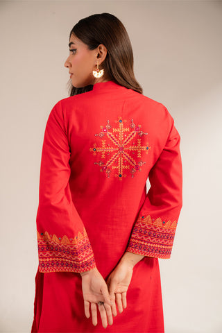 2 Piece Slub Khaddar Embroidered Suit (CS0293)