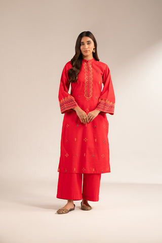 2 Piece Slub Khaddar Embroidered Suit (CS0293)