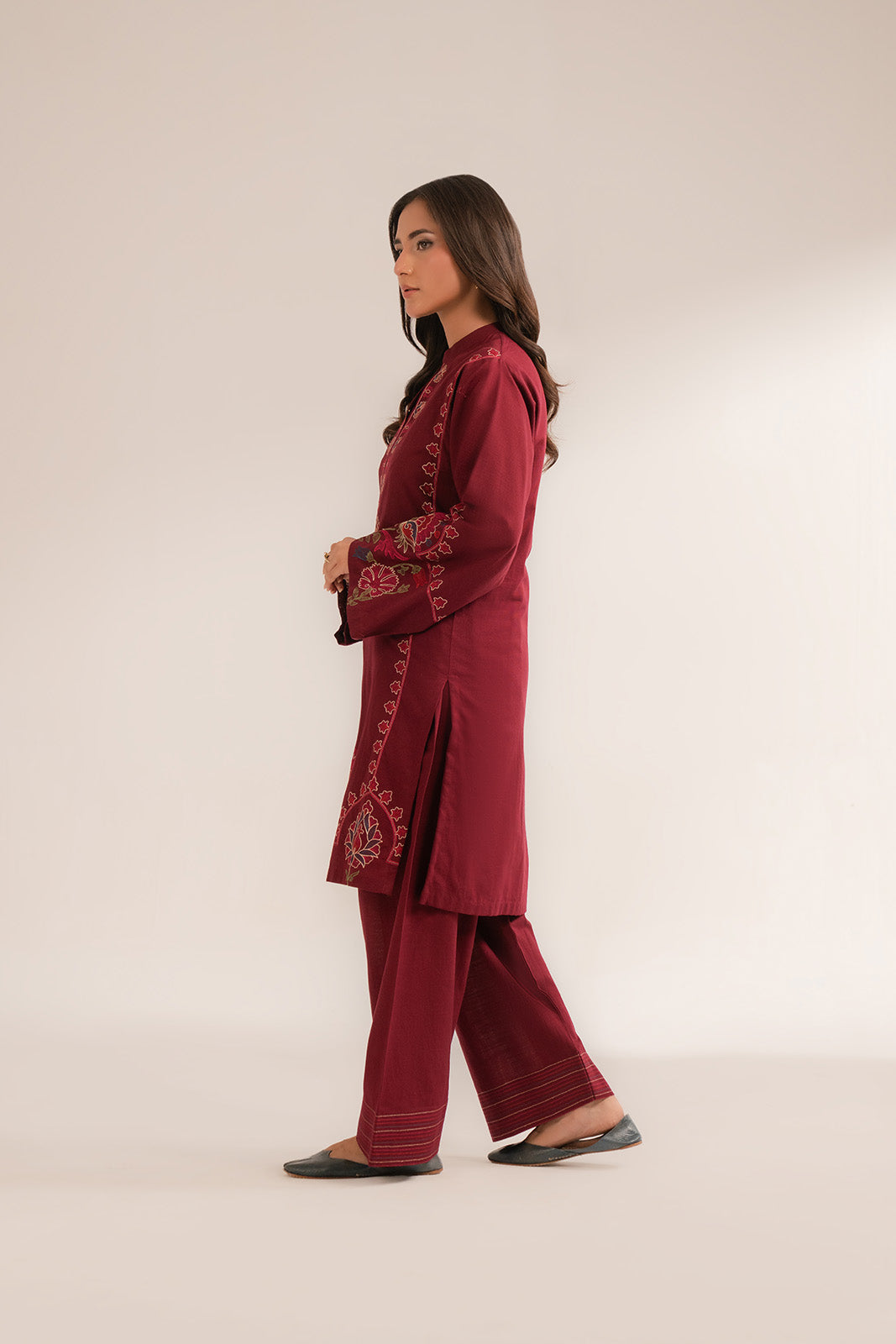2 Piece Slub Khaddar Embroidered Suit (CS0295)