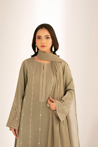 3 Piece Lawn Karandi Embroidered Suit (CS0297)