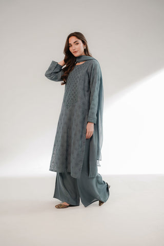 3 Piece Cotton Karandi Embroidered Suit (CS0302)