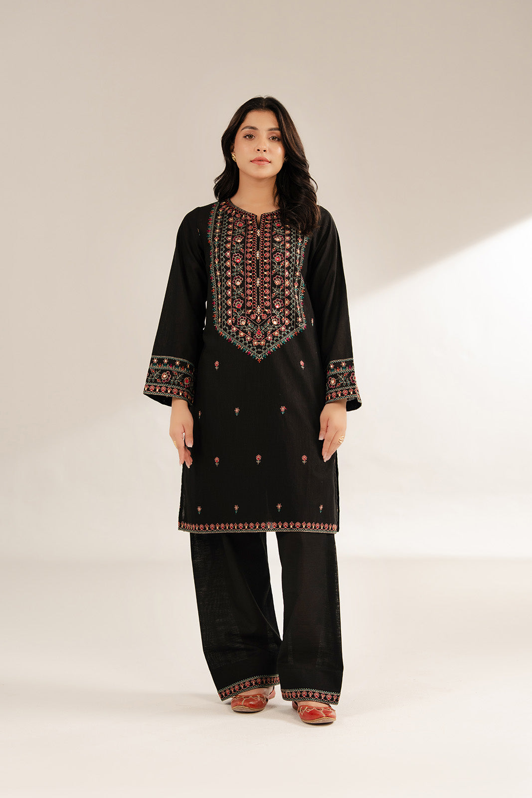 2 Piece Slub Khaddar Embroidered Suit (CS0306)